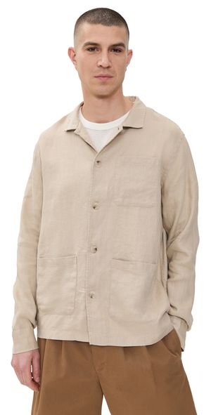 Onia Linen Overshirt Tan XL