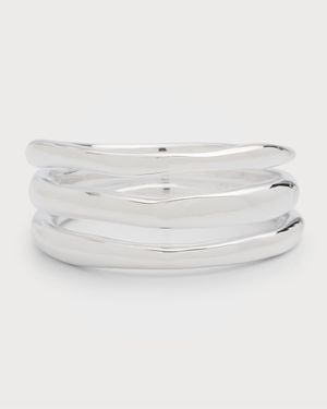 Triple Band Squiggle Ring in Sterling Silver
