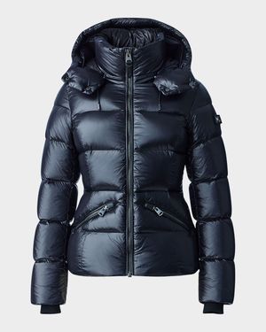 Madalyn Lustrous Light Down Jacket with Hood