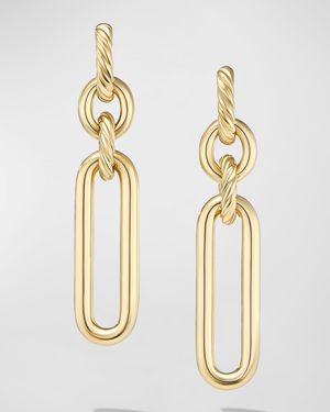 Lexington Double Link Drop Earrings in 18K Gold, 2"L