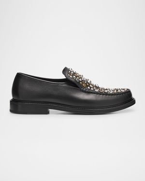 Men's Studded Leather Loafers