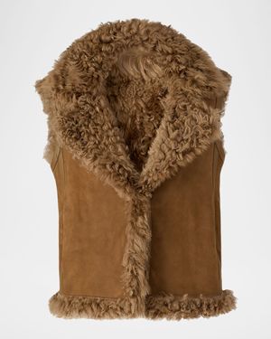 Kasia Reversible Shearling Leather Vest