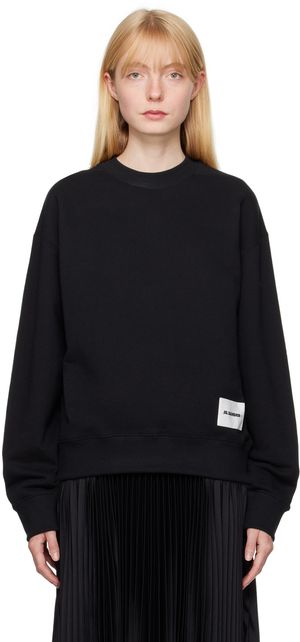 Jil Sander Black Patch Sweatshirt