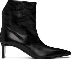 KHAITE Black Ona Ankle Boots