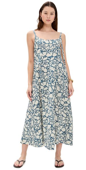 Apiece Apart Viviana Tank Maxi Dress Lace Floral Flax 2