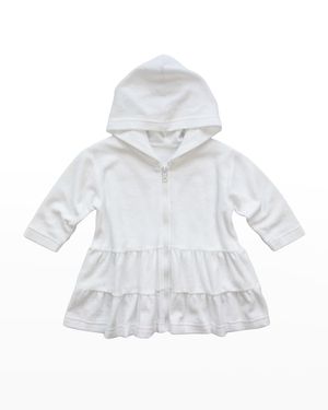 Girl's Solid Terry Hooded Tiered Coverup, Size 6M-6X