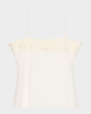 Fitted Lace Embroidered Tank Top