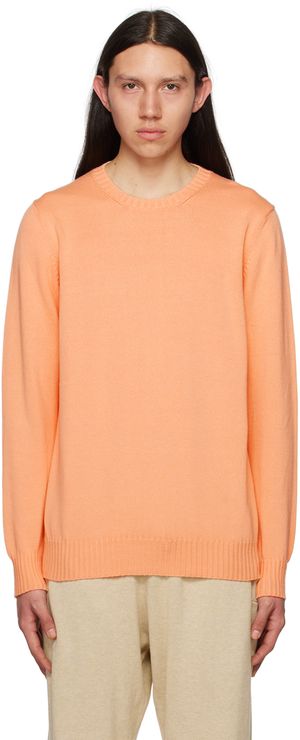 Ghiaia Cashmere Orange Crewneck Sweater