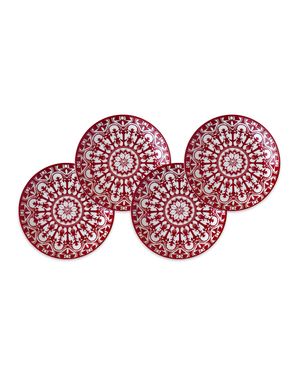 Casablanca Crimson Canapes Plates, Set of 4