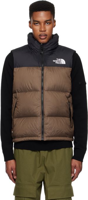 The North Face Veste rétro 1996 Nuptse brun et noir rembourrée en duvet