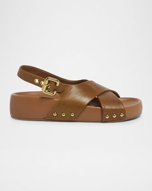 Mae Paddington Leather Crisscross Sandals