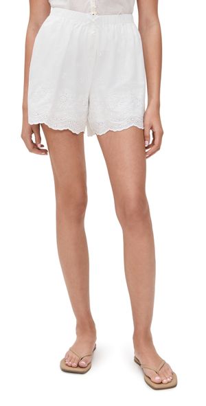 WAYF Sandy Eyelet Shorts Ivory M
