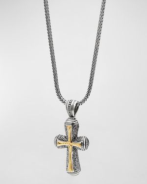 Men's Stavros 18k Gold Inset Cross Pendant