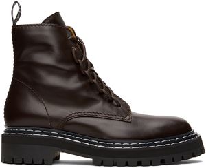 Proenza Schouler Brown Lug Sole Combat Boots