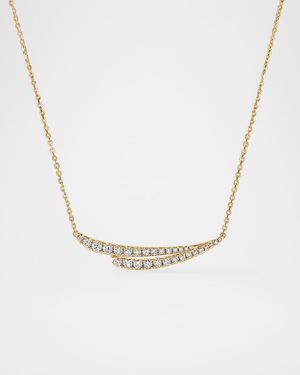 18K Yellow Gold Vela French-Cut Pave Diamond Pendant Necklace