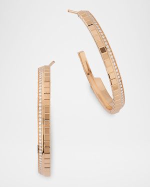 Ice Cube 18K Rose Gold Diamond Hoop Earrings