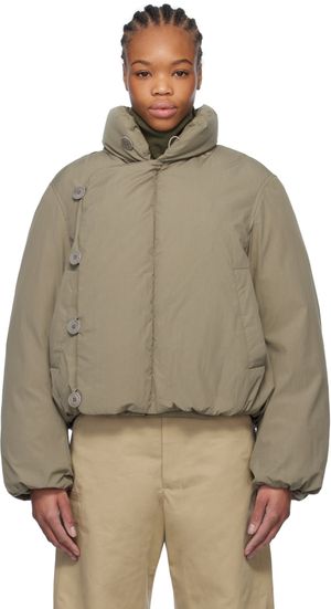 LEMAIRE Taupe Short Puffer Down Jacket