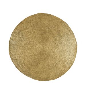 Blanc D'ivoire - Tapis rond en jute - Taille 150x150 - Doré