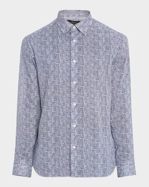 Men's Cotton Bamboo-Print Sport Shirt