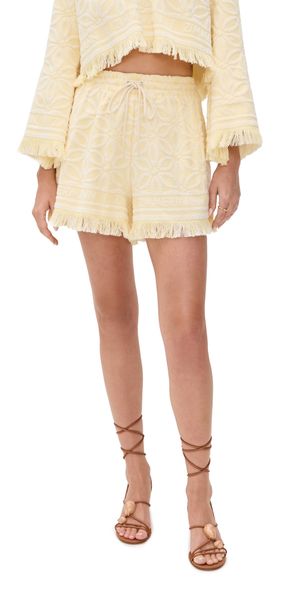 Zimmermann Coco Toweling Shorts Yellow/Cream 3