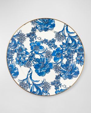 English Garden Royal Blue Enamel Charger Plate