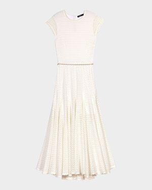 Ricocha Chain-Belt Crochet Midi Dress