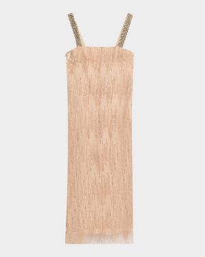 Eila Bead & Sequin-Embroidered Tulle Midi Dress