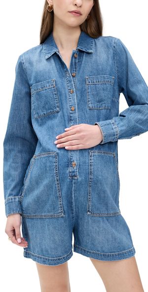 HATCH The Denim Utility Romper Indigo 1