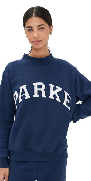 PARKE Varsity Mock Neck Sweatshirt Maroon S/M