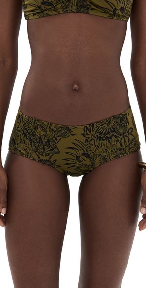 Ulla Johnson Amalfi Bikini Bottoms OLIVE FLORA L