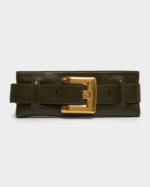Anthem Belted Clutch Bag in Leather