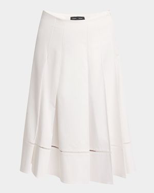 Laci Pleated Eco Cotton Poplin Midi Skirt