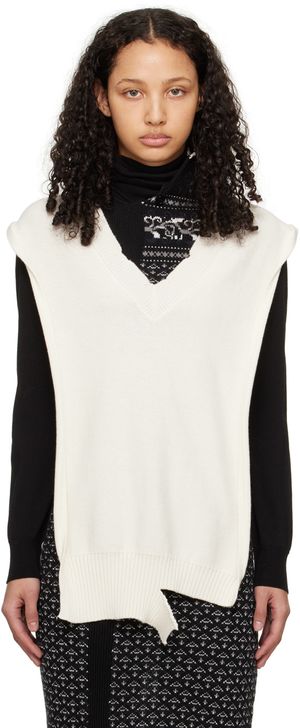 MM6 Maison Margiela Off-White Boxy Ripped Stole