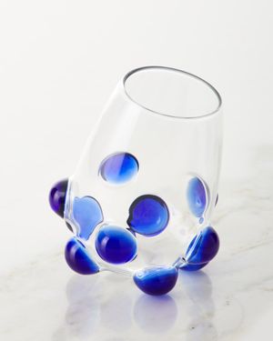 Bubble Wine Glass, Blue