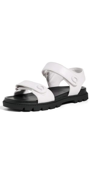 Coach Brynn Leather Sandals Optic White/Black 6