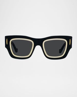 Men's Signature Acetate Rectangle Sunglasses
