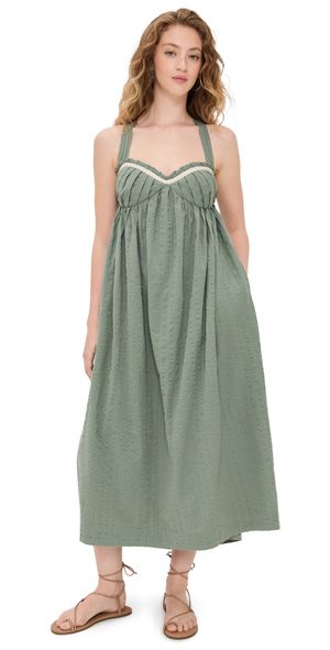 Free People Poppy Midi Dress Lily Pad S