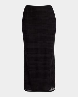 Elsa Plaid Knit Midi Skirt