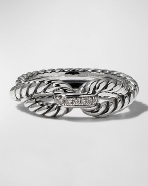 7mm Cable Loop Ring with Diamonds