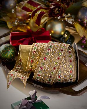 Metallic Royal Jeweled Ribbon, 3" x 5 Yards