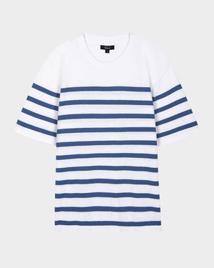 Striped Cotton Cashmere Short-Sleeve Tee