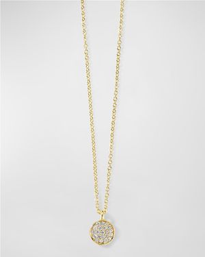 Mini Flower Pendant Necklace in 18K Gold with Diamonds