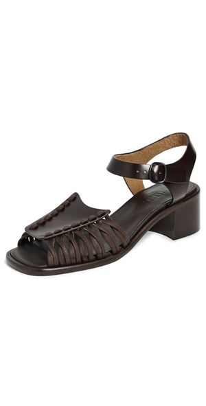 Hereu Alaro Two-Part Heel Sandals Dark Brown 41
