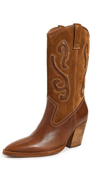 Free People Farrah Western Boots Whiskey 9