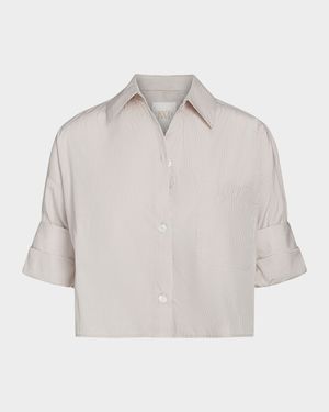 Next Ex Striped Button-Front Shirt