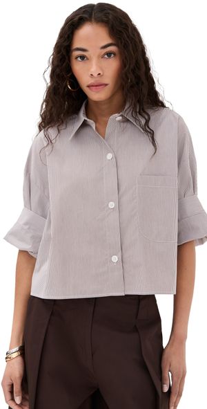 TWP Next Ex Button Down White/Chocolate M/L