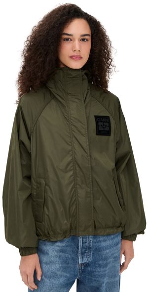 GANNI Flyweight Nylon Barn Jacket Kalamata S/M