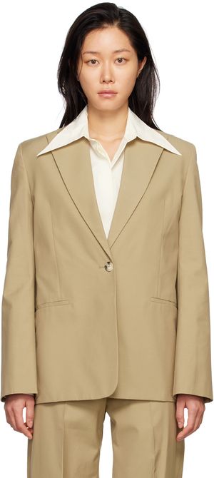 GIA STUDIOS Brown Single Button Blazer