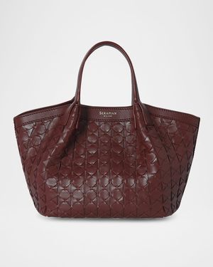 Secret Mini Mosaic Leather Top-Handle Bag