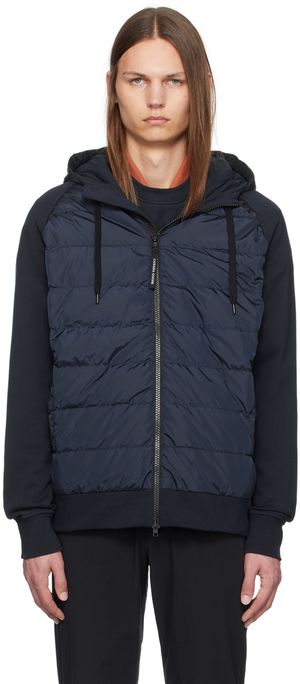 Canada Goose Navy Hybridge Huron Zip Down Jacket